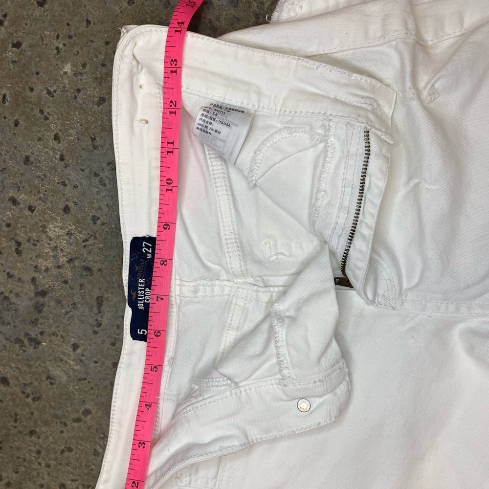 Hollister White high rise crop jeans - Size 5 - Picture 6 of 7